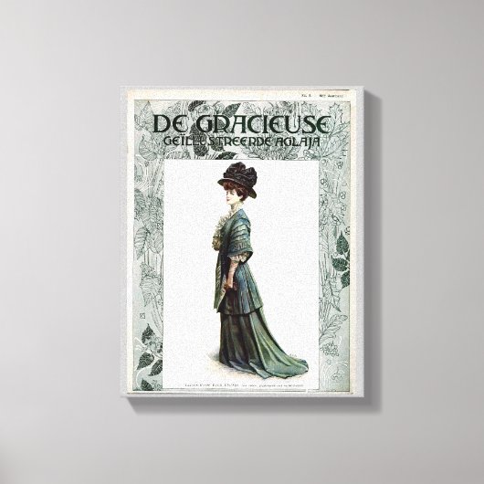  Glamoureuze Lady Mode Illustratie Canvas Afdruk (Voorkant)