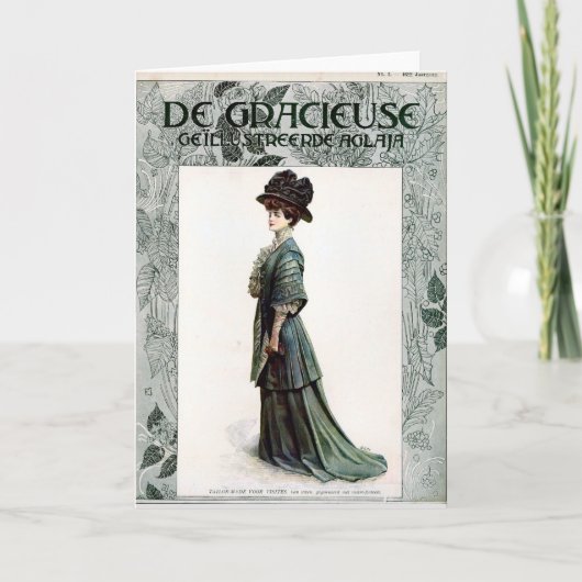  Glamoureuze Lady Mode Illustratie Kaart (Voorkant)