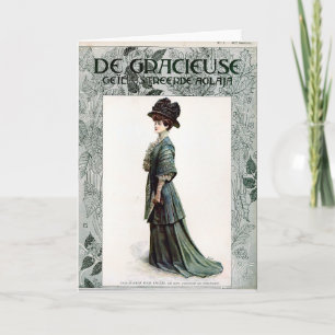  Glamoureuze Lady Mode Illustratie Kaart