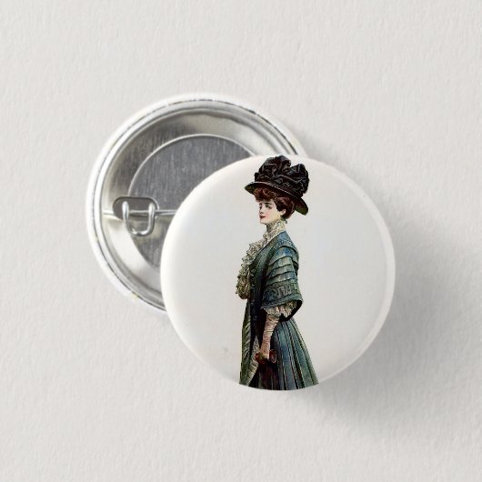 Glamoureuze Lady Mode Illustratie Ronde Button 3,2 Cm (Voorkant /achterkant)
