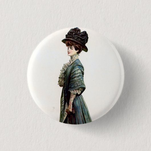  Glamoureuze Lady Mode Illustratie Ronde Button 3,2 Cm (Voorkant)