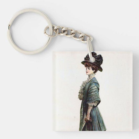  Glamoureuze Lady Mode Illustratie Sleutelhanger (voorkant)
