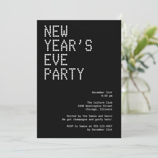 Glamoureuze lampen sequencen zwarte witte feestdag kaart (Staand voorkant)