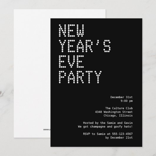 Glamoureuze lampen sequencen zwarte witte feestdag kaart (Voorkant / Achterkant)