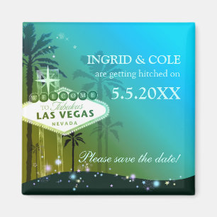 Glamoureuze Las Vegas Wedding Save the Date Magneet