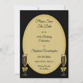 Glamoureuze legance Birthday Party Save The Date (Achterkant)