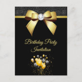 Glamoureuze legance Birthday Party Uitnodiging Briefkaart (Voorkant)