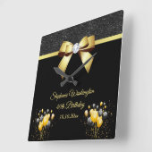 Glamoureuze legance Birthday Party Vierkante Klok (Hoek)