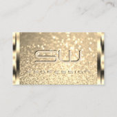 Glamoureuze Lichtgevende Glanzende Glitter Initial Visitekaartje (Voorkant)