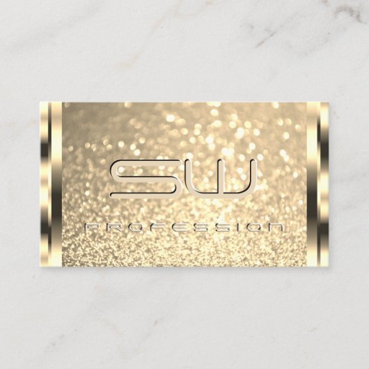 Glamoureuze Lichtgevende Glanzende Glitter Initial Visitekaartje (Voorkant)