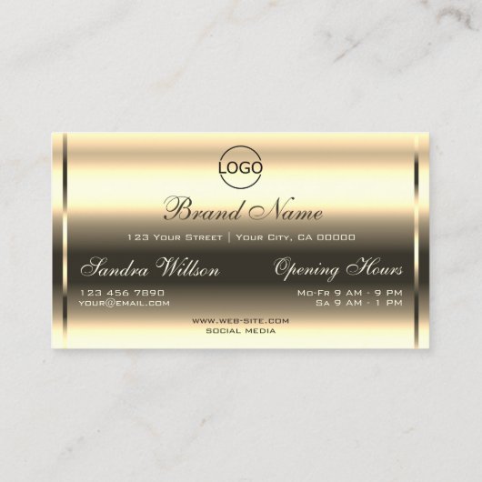 Glamoureuze Lichtgevende Sparkle Gold Glitter toev Visitekaartje (Achterkant)