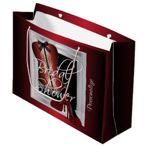 Glamoureuze lingerie bruids douche Donkerrood Large Cadeautasje