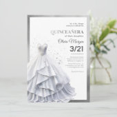 Glamoureuze Lux Silver Glitter en Folie Formal Dre Bedankkaart (Staand voorkant)