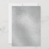 Glamoureuze Lux Silver Glitter en Folie Formal Dre Bedankkaart (Achterkant)