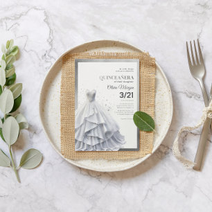 Glamoureuze Lux Silver Glitter en Folie Formal Dre Bedankkaart