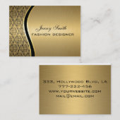 Glamoureuze luxe gouden damast visitekaartje (Voorkant / Achterkant)