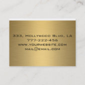 Glamoureuze luxe gouden damast visitekaartje (Achterkant)