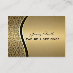 Glamoureuze luxe gouden damast visitekaartje
