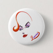 Glamoureuze Lypsinka Button! Ronde Button 5,7 Cm (Voorkant)
