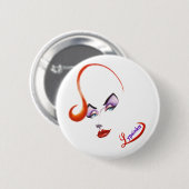 Glamoureuze Lypsinka Button! Ronde Button 5,7 Cm (Voorkant /achterkant)