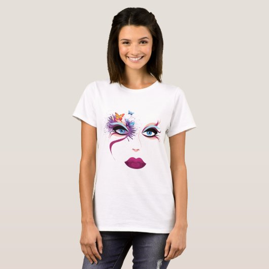 Glamoureuze make-up t-shirt (Voorkant volledig)