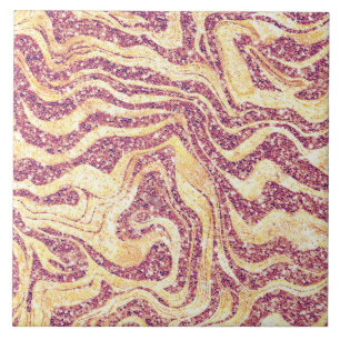 Glamoureuze Marbly Blush Pink & Roos Gold Glitter Tegeltje