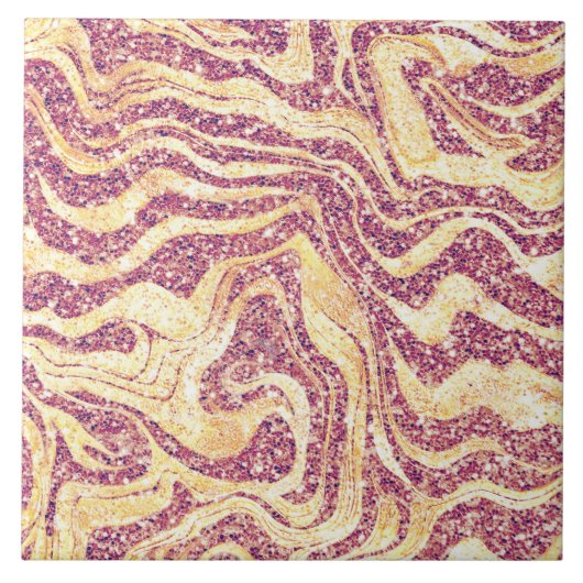 Glamoureuze Marbly Blush Pink & Roos Gold Glitter Tegeltje (Voorkant)