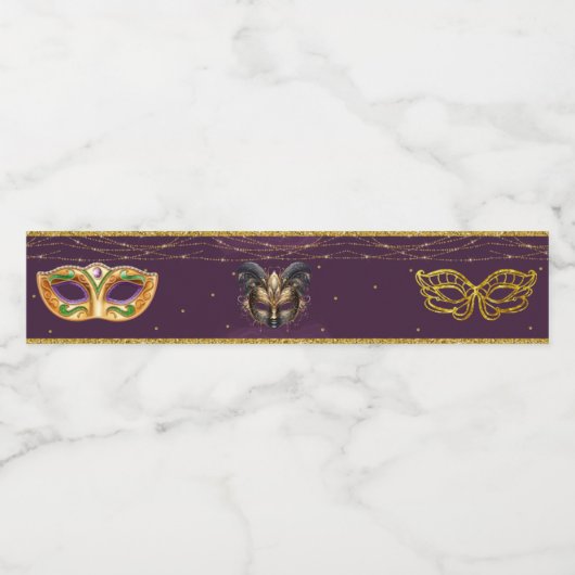 glamoureuze maskerade partij gunsten waterfles etiket (Enkel label)