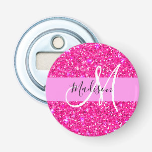 Glamoureuze Meisjesachtige Heet Roze Glitters Schi Button Flesopener