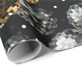 Glamoureuze Metallic Goud en Zilveren Discobal Cadeaupapier (Rol Hoek)