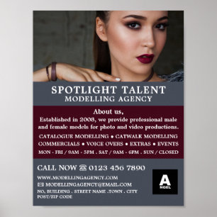 Glamoureuze model, modellenbureau, modelagent poster