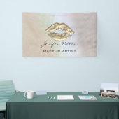 Glamoureuze moderne chique faux gouden lippen holo spandoek (Beurs)