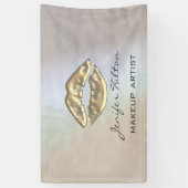 Glamoureuze moderne chique faux gouden lippen holo spandoek (Verticaal)