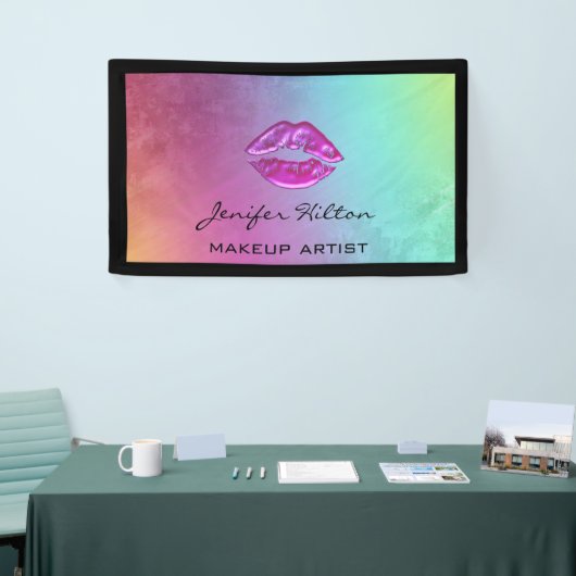 Glamoureuze moderne chique holografische regenboog spandoek (Beurs)