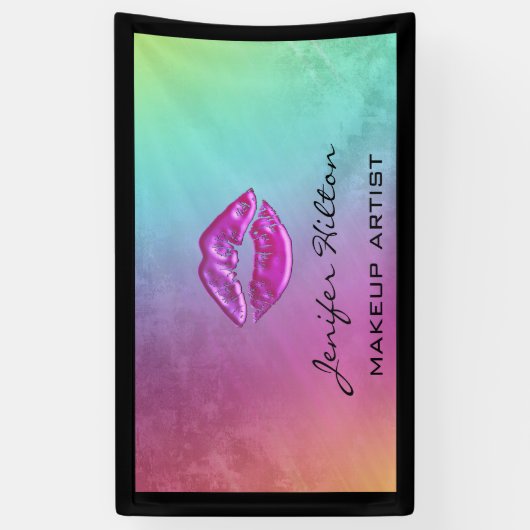 Glamoureuze moderne chique holografische regenboog spandoek (Verticaal)