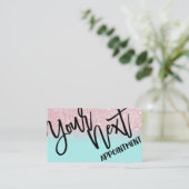 Glamoureuze moderne Girly Mint Roze Glitter Ombre Afsprakenkaartje (Staand voorkant)