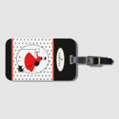  Glamoureuze moderne retro dame met Scottie-hond r Bagagelabel (Voorkant (horizontaal))