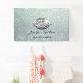 Glamoureuze moderne schitterige zilverlippen spandoek (Insitu)