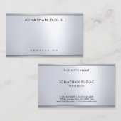 Glamoureuze moderne zilveren metallic look elegant visitekaartje (Voorkant / Achterkant)