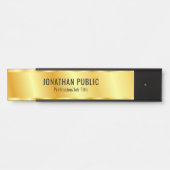 Glamoureuze moderne zwart-gouden Sjabloon Deurbordje (Voorkant)