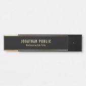 Glamoureuze, moderne zwarte en goudSjabloon Deurbordje (Voorkant)