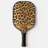 Glamoureuze naam van Leopard Print Script Pickleball Paddle (Achterkant)