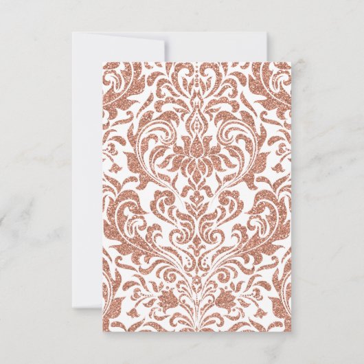 Glamoureuze namaak rozen gouden glinsterende damas kaart (Achterkant)