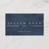Glamoureuze Navy Blue Gold Professional Visitekaartje (Voorkant)