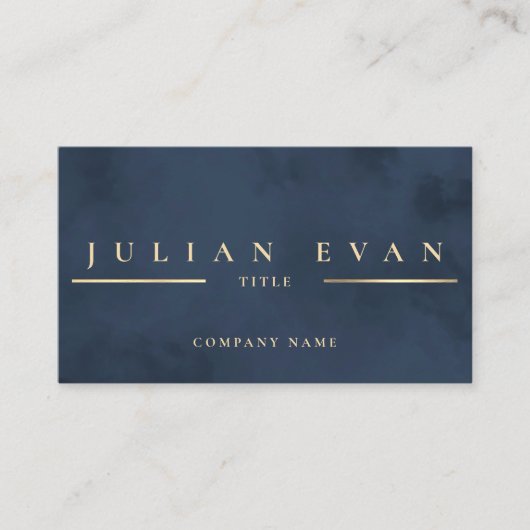 Glamoureuze Navy Blue Gold Professional Visitekaartje (Voorkant)