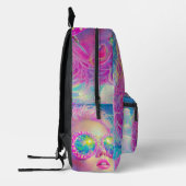 Glamoureuze Neon Vrouw Met Mousserende Brillen Bedrukte Rugzak (Links)