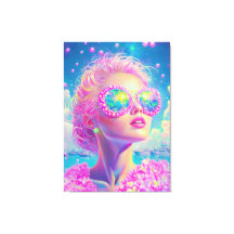 Glamoureuze Neon Vrouw Met Mousserende Brillen