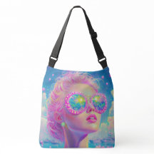 Glamoureuze Neon Vrouw Met Mousserende Brillen