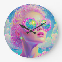 Glamoureuze Neon Vrouw Met Mousserende Brillen