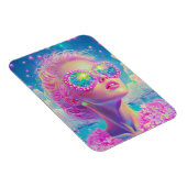 Glamoureuze Neon Vrouw Met Mousserende Brillen Magneet (Rechterzijde)